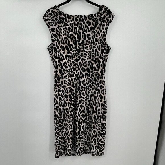 Catherine Malandrino Womens Dress 10 Sheath Sleeveless Animal Print Black White - Picture 12 of 12